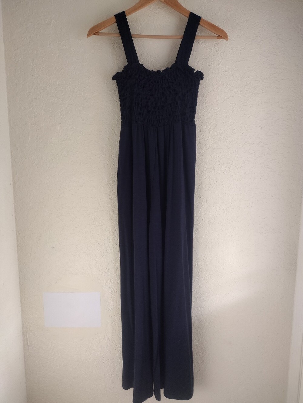 Roxy Navy Blue Smocked Wide-Leg Jumpsuit - Picture 2 of 8